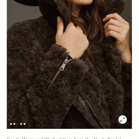 Anthropologie Dark Gray/Brown Teddy Jacket - Picture 4 of 7